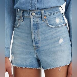 Women's Levi Button Fly Ribcage Denim Shorts size 24